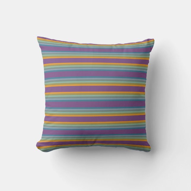 Almofada Stripes - Amarelo Azul Roxo (Frente)
