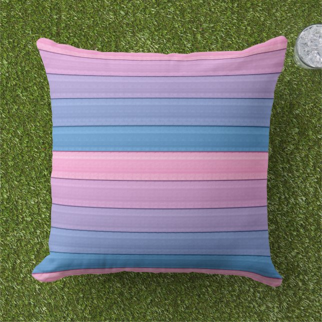 Almofada Stripes Colorido azul colorido moderno e geométric (Grama)