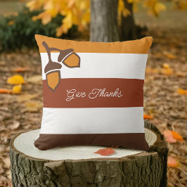Almofada Stripes de Ação de Graças e Bolotas