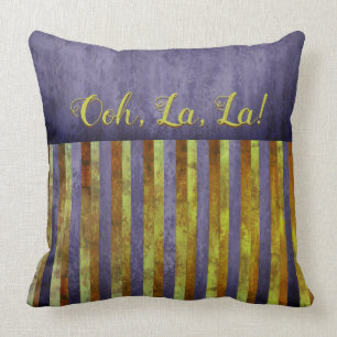 Almofada Stripes inspiradas em francês, roxo, verde e ferr