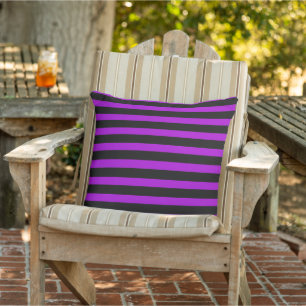 Almofada Stripes Roxo e Preto  