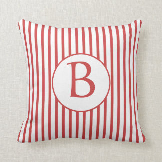 Almofada Stripes Vermelhas e Brancas com Monograma
