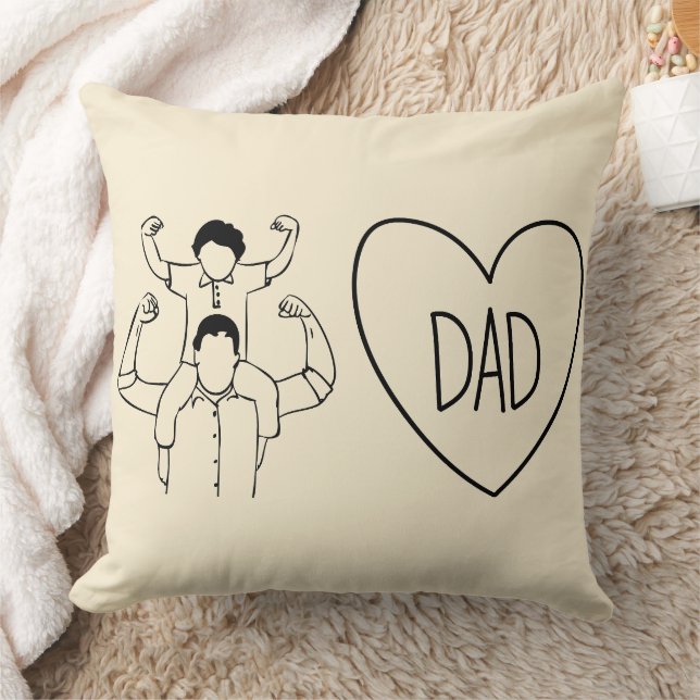 Almofada Strong Dad Shoulder Ride Heart Outline (Cobertor)