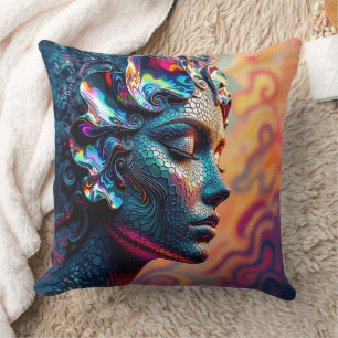 Almofada Stuning Paua Rainbow Abalone Sea Siren Mermaid