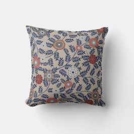 Almofada Stunning Teal and Magenta Foliage Pattern 