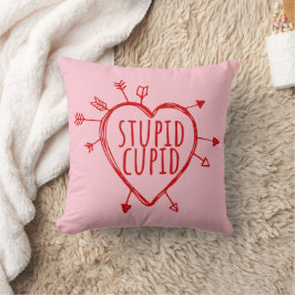Almofada Stupid Cupid Heart With Arrows Funny Sarcastic