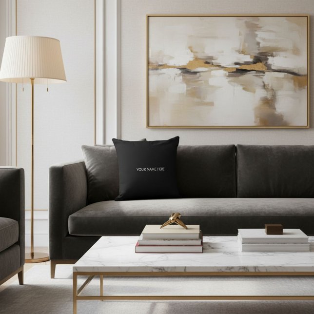 Almofada Stylish chic trendy cool elegant black and white (Criador carregado)