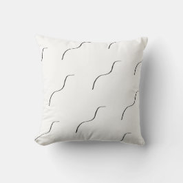 Almofada Stylish Minimalista Linha Onda Preta e Br