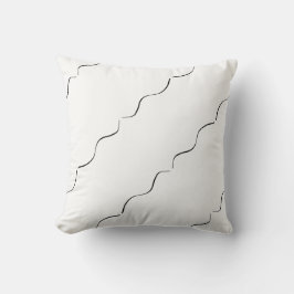Almofada Stylish Minimalista Linha Onda Preta e Br