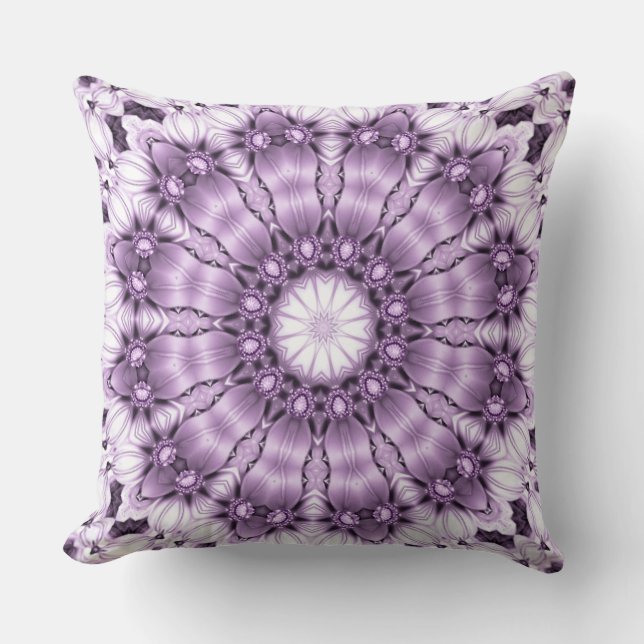 Almofada Stylish Purple Flowers Throw Pillow (Frente)