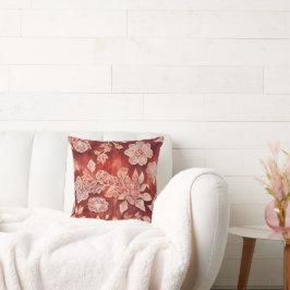 Almofada Stylish Vintage Floral Lace red and white