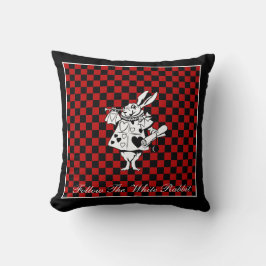 Almofada Sua Alice de texto/cor no Rabbit Branco da Maravil