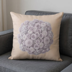 Almofada Suave Lavanda & Floral Cinza Claro