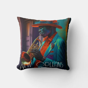Almofada Suave New Orleans Jazz Trumpet Player Em NOLA