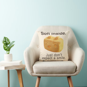 Almofada Suave por Dentro: Arte de Frase Engraçada do Bolo