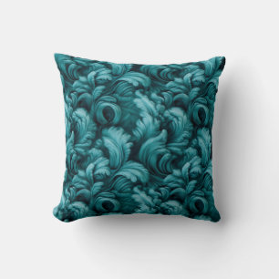 Almofada Suave Turquesa Azul Floral Elegante Conforto
