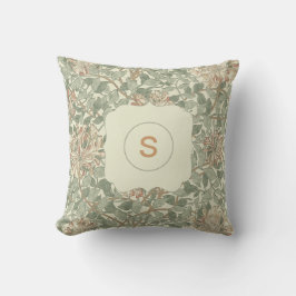 Almofada Suave Verde Vintage William Morris Honeysuckle