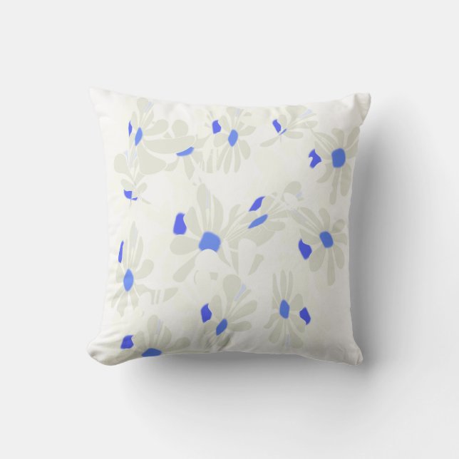 Almofada Subtle Beauty: Blue Floral Pattern Cushion (Frente)
