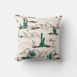 Almofada Suculentes De Cactus: Vintage Desert Floral.