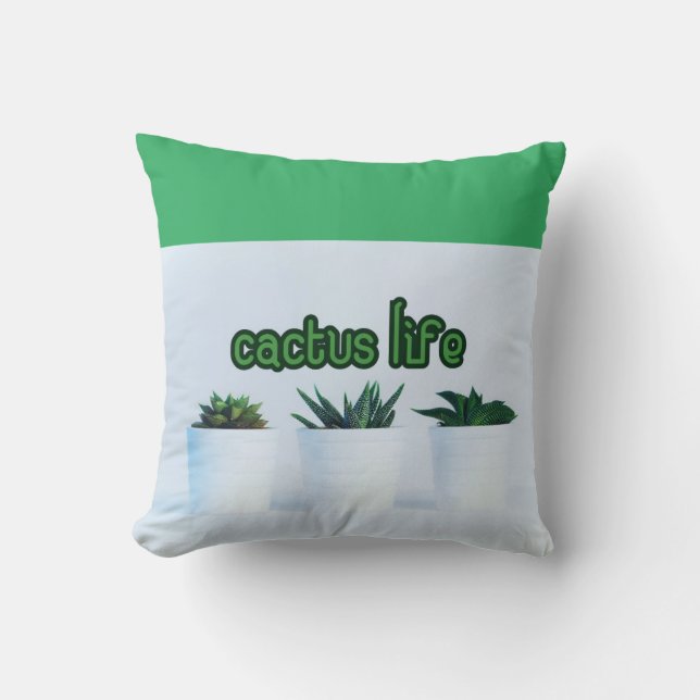 Almofada Suculentos Potentes Cactus Life (Frente)