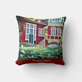 Almofada Suecia, Paisagem Vermelha Falun Picturesca.