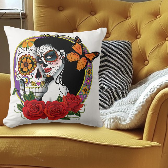 Almofada Sugar Skulls Art Nouveau (Criador carregado)