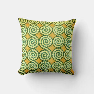Almofada Sugestões de Abstrato verde e amarelo