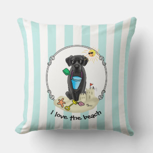 Almofada Summer Beach Black Lab Labrador — Cueca de varej