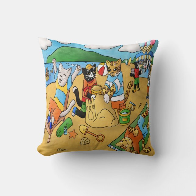 Almofada Summer Beach Cats (Frente)