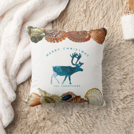 Almofada Summer Christmas Beach Seashell Deer