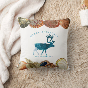 Almofada Summer Christmas Beach Seashell Deer