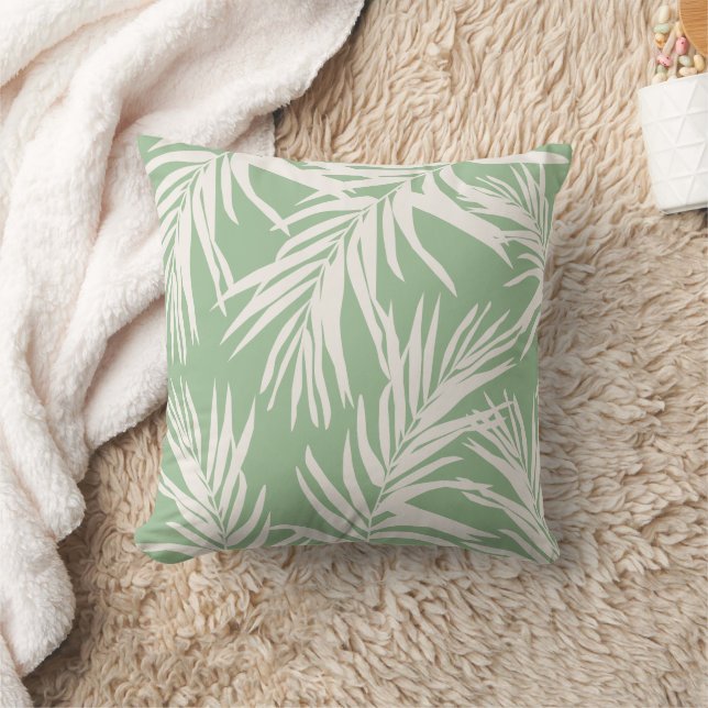 Almofada Summer Mint Tropical Leaves Beach Home Decore (Cobertor)