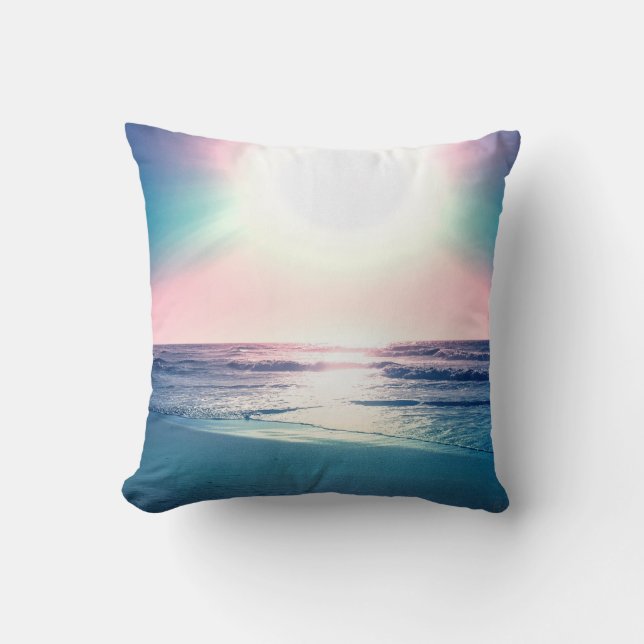Almofada Summer Sea Sunset Tropical Beach Photo (Frente)