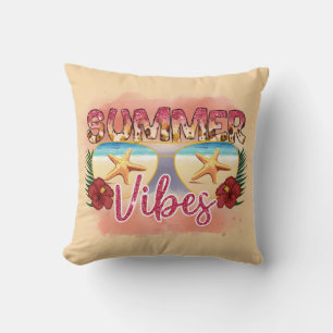 Almofada Summer Vibes Design de óculos de sol da praia co
