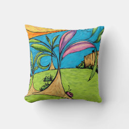 Almofada Summertime Ladybird Painting Throw Pillow