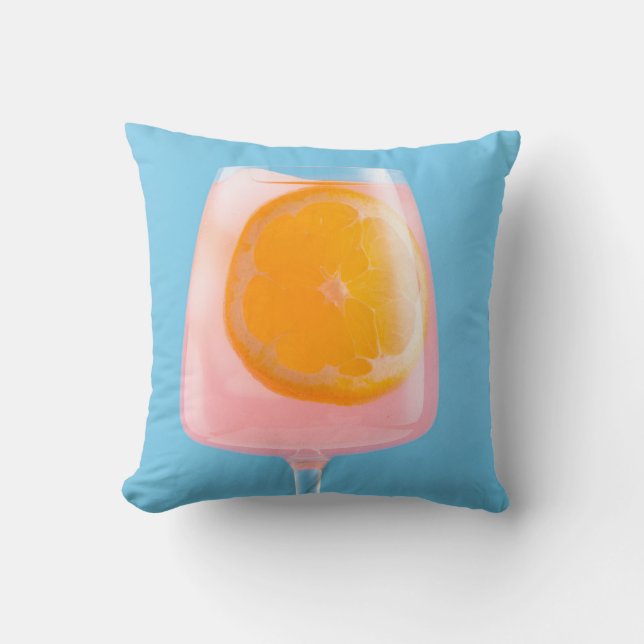 Almofada Sumo de laranja em vidro bebendo transparente (Frente)