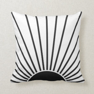 Almofada Sun Sunrise Black And White Abstrato Sunshine