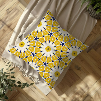 Almofada Sunburst Bloom - Travesseiro decorativo Floral Geo
