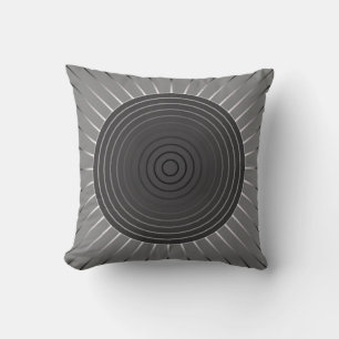 Almofada Sunburst Geométrico Moderno - Cinzas de Hematite E