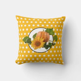 Almofada Sunflower & Pumpkin White Pontos de Ação de Graças