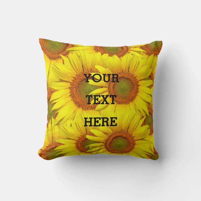 Almofada Sunflower Rustic Floral Summer Yellow Casamentos (Frente)