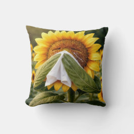 Almofada Sunflower Sneezing into a Tissue