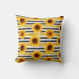 Almofada Sunflower Stripes Navy & Yellow 