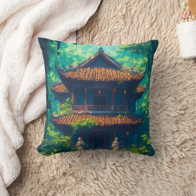 Almofada Sunlit Thai House in Lush Jungle (Cobertor)