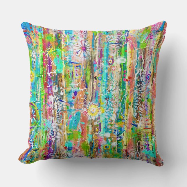 Almofada Sunny Days 20 x 20 Travesseiro decorativo de algod (Frente)