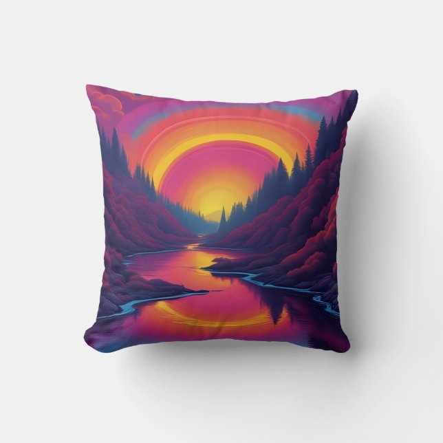 Almofada Sunrise Over The Lake (Frente)