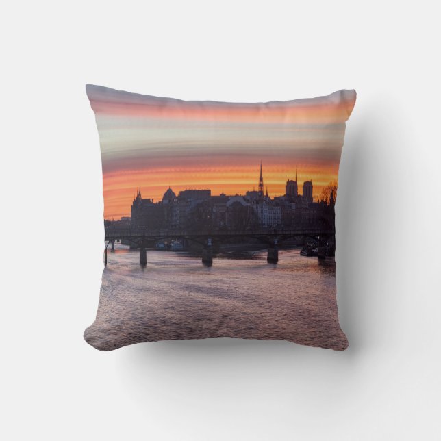 Almofada Sunrise sobre Ile de la Cite e Notre Dame - Paris (Frente)