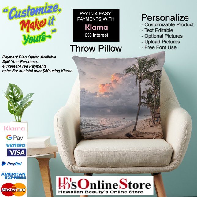 Almofada Sunset Beach Polyester Travesseiro decorativo 9 (Sunset Beach Square Polyester Large Pillow 9.)