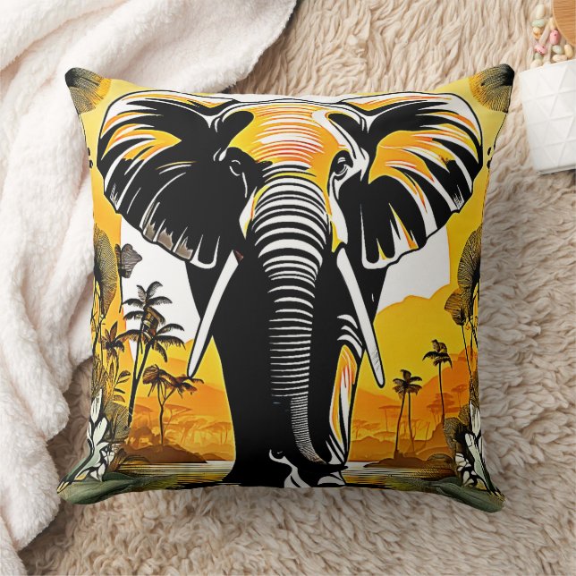 Almofada Sunset de Elefante Majestoso (Cobertor)