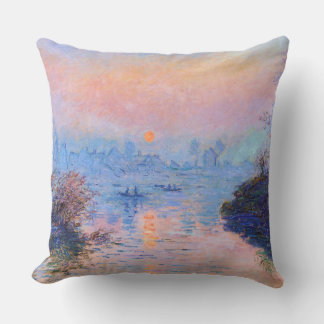 Almofada Sunset no Sena em Lavacourt Monet Fine Art